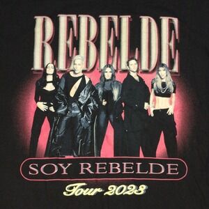 2023 Official Soy Rebelde Tour T-shirt Promo Concert Black Sz Large AB114